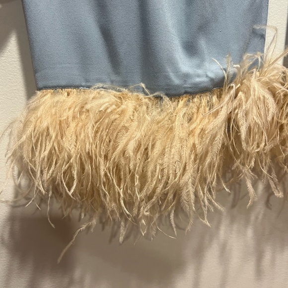 Sleeper -  Blue/Beige Pajama Party Pants Ostrich Feather Pants - Picture 8 of 12